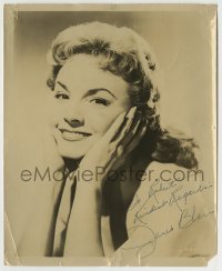 5y378 JANET BLAIR signed 8x10 still '50s great head & shoulders smiling portrait of the actress!