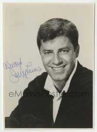5y382 JERRY LEWIS signed 4.75x6.75 photo '50s great smiling portrait of the zany comedian!