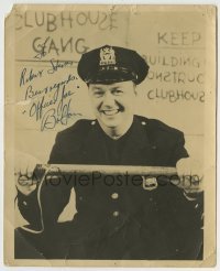 5y392 JOE BOLTON signed deluxe 8x10 still '55 The Clubhouse Gang host in his police uniform!