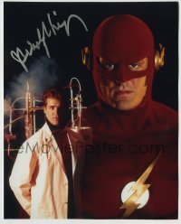 5y642 JOHN WESLEY SHIPP signed color 8x10 REPRO still '00s great image of Marvel's The Flash!