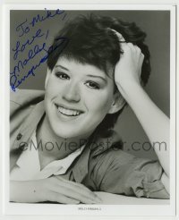 5y833 MOLLY RINGWALD signed 8x10 REPRO still '90s great head & shoulders smiling portrait!