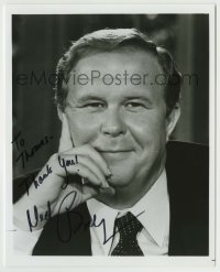 5y837 NED BEATTY signed 8x10 REPRO still '80s head & shoulders smiling portrait wearing suit & tie!