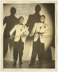 5y432 NICHOLAS BROTHERS signed deluxe 8x10 still '39 young tap dancing duo full-length in tuxedos!