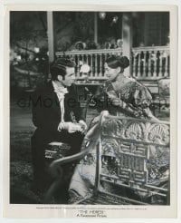 5y434 OLIVIA DE HAVILLAND signed 8.25x10 still '48 in costume with Montgomery Clift in The Heiress!