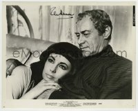 5y445 REX HARRISON signed 8x10.25 still '64 great close up with sexy Elizabeth Taylor in Cleopatra!