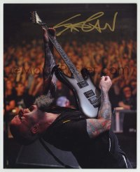 5y692 SCOTT IAN signed color 8x10 REPRO still '00s Anthrax guitarist rocking out in concert!
