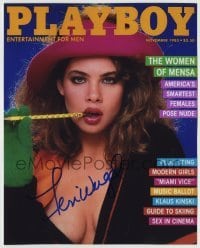 5y704 TERI WEIGEL signed color 8x10 REPRO still '90s sexy portrait on the cover of Playboy!