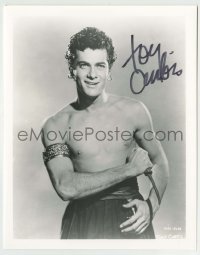 5y873 TONY CURTIS signed 8x10 REPRO still '80s great barechested close up from Son of Ali Baba!