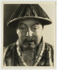 5y470 WARNER OLAND signed 8.25x10 still '29 in Mysterious Dr. Fu Manchu by Eugene Robert Richee!