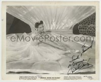 5y479 YVONNE DE CARLO signed 8.25x10 still '45 sexy c/u in huge clam from Salome Where She Danced!