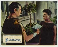 5y283 SPARTACUS signed color English FOH LC '61 by Laurence Olivier, looking at slave Tony Curtis!