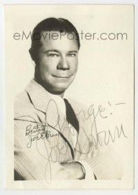 5y516 JOE E. BROWN signed 4x5 fan photo '30s great head & shoulders portrait in suit & tie!