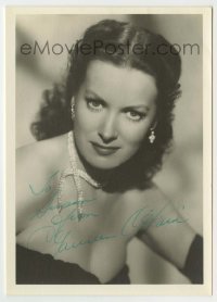 5y426 MAUREEN O'HARA signed deluxe 5x7 still '50s head & shoulders portrait of the beautiful star!