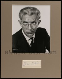5y128 ALAN NAPIER signed 2x4 index card in 11x14 display '80s ready to frame & hang on the wall!