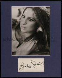 5y132 BARBRA STREISAND signed 3x5 index card in 11x14 display '80s ready to frame & hang on the wall