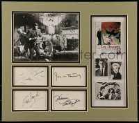 5y007 BIRDS 4 signed index cards in 16x18 matted display '63 by Hedren, Taylor, Tandy & Cartwright!