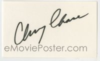 5y546 CHEVY CHASE signed 3x5 index card '90s includes a repro it can be matted & framed with!