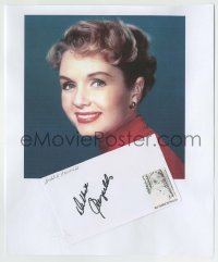 5y551 DEBBIE REYNOLDS signed 3x5 index card '80s ready to frame & display on the wall!
