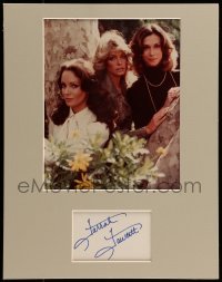 5y138 FARRAH FAWCETT signed 3x4 index card in 11x14 display '80s ready to frame & hang on the wall!