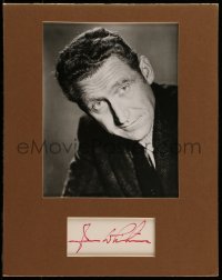 5y148 JAMES WHITMORE signed 2x5 index card in 11x14 display '80s ready to frame & hang on the wall!