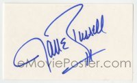 5y563 JANE RUSSELL signed 3x5 index card '80s includes a repro it can be matted & framed with!