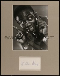 5y174 WILLIE BEST signed 3x4 index card in 11x14 display '50s ready to frame & hang on the wall!