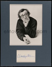 5y175 WOODY ALLEN signed 3x4 index card in 11x14 display '80s ready to frame & hang on the wall!