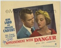 5y081 APPOINTMENT WITH DANGER signed LC #5 '51 by Jan Sterling, who's close up with Alan Ladd!