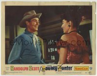 5y084 BOUNTY HUNTER signed LC #8 '54 by director Andre De Toth, c/u of Randolph Scott & Windsor!