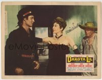 5y086 DAKOTA LIL signed LC #5 '50 by Marie Windsor, who's seducing George Montgomery as Tom Horn!