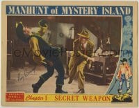 5y100 MANHUNT OF MYSTERY ISLAND signed chapter 1 LC '45 by Roy Barcroft, cool sci-fi pirate serial!