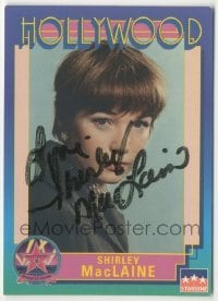 5y526 SHIRLEY MACLAINE signed 3x4 trading card '91 it can be framed with a vintage or repro still!