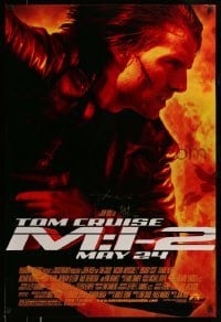 5y240 MISSION IMPOSSIBLE 2 signed advance 1sh '00 by director John Woo, cool c/u of Tom Cruise!