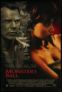 5y241 MONSTER'S BALL signed 1sh '01 by Halle Barry, who's pictured with Billy Bob Thornton!