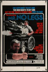 5y077 MR. NO LEGS signed 1sh '81 by John Agar, wild action, wheelchair & guns image!