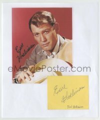 5y531 EARL HOLLIMAN signed 3x4 cut album page '70s ready to frame & display on the wall!