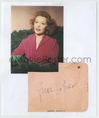 5y534 GREER GARSON signed 5x6 cut album page '70s ready to frame & display on the wall!
