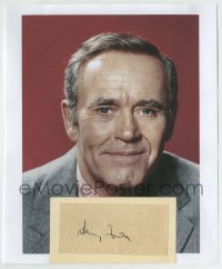 5y535 HENRY FONDA signed 2x4 cut album page '70s ready to frame & display on the wall!