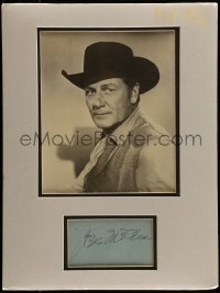 5y011 JOEL McCREA signed 3x5 cut album page in 12x16 display '80s ready to frame & display!