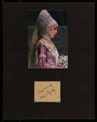 5y124 MARY PICKFORD/MARIE DRESSLER set of 2 signed 3x3 cut album pages '30s each matted with repros!