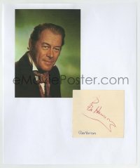 5y540 REX HARRISON signed 3x3 cut album page '70s ready to frame & display on the wall!