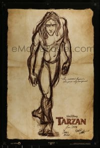 5y257 TARZAN signed teaser DS 1sh '99 by BOTH directors Chris Buck AND Kevin Lima, Disney!