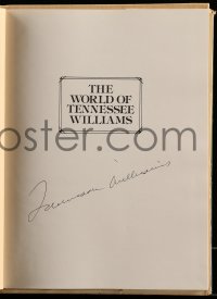 5y183 TENNESSEE WILLIAMS signed hardcover book '77 his biography, The World of Tennessee Williams!