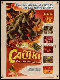 5z403 CALTIKI THE IMMORTAL MONSTER 30x40 '60 Caltiki - il monstro immortale, cool art of creature!