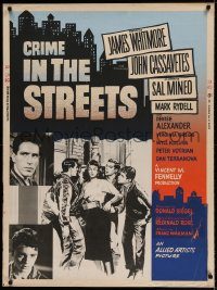 5z410 CRIME IN THE STREETS 30x40 '56 directed by Don Siegel, Sal Mineo & 1st John Cassavetes!