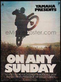 5z466 ON ANY SUNDAY 30x40 '71 Steve McQueen, cool jumping motorcycle image!