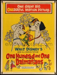 5z469 ONE HUNDRED & ONE DALMATIANS 30x40 '61 most classic Walt Disney canine family cartoon!
