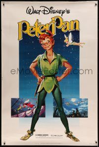 5z289 PETER PAN 40x60 R82 Walt Disney animated cartoon fantasy classic, great full-length art!