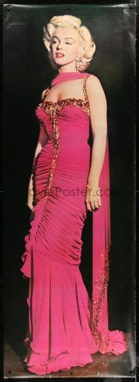 5z193 MARILYN MONROE 26x74 commercial poster '87 full-length image wearing great pink dress!