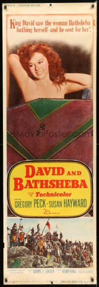 5z164 DAVID & BATHSHEBA door panel '51 Gregory Peck broke God's commandment for sexy Susan Hayward